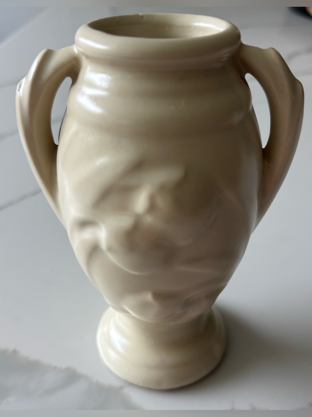 Classic Cream Ceramic Two-Handled Vase - Timeless Home Accent